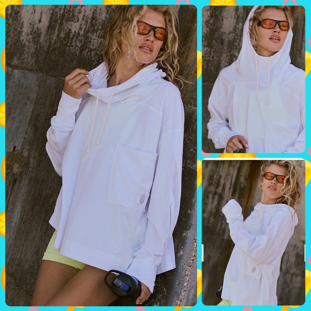 ☀️(A432) NWT Free People Hot Shot Hooded Layer. Royal Blue. Size: Small - Picture 5 of 15